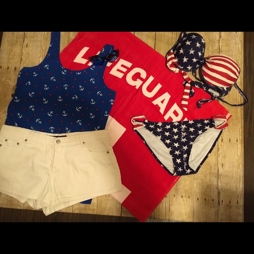 2pc swimsuit  STARS AND STRIPES  NEW